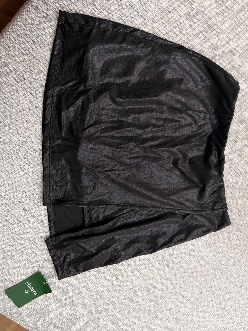 Black Shiny Mini Skort